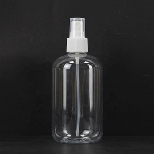 البلاستيك PET واضح قابل للتحلل 350 مل لطيف ماتي الأسود زجاجة رذاذ شامبو زجاجة محلول