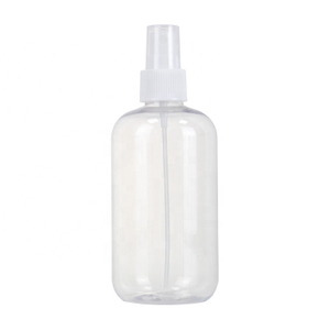 مستدير الشكل الشفاف البلاستيك العناية الشخصية مستحضرات التجميل 300ML فارغة واضحة موزع زجاجة رذاذ زجاجة