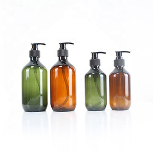 الجملة Low MOQ Home Hotel Shampoo Lotion 500ml Custom Amber Hand Pump Plastic Bottle